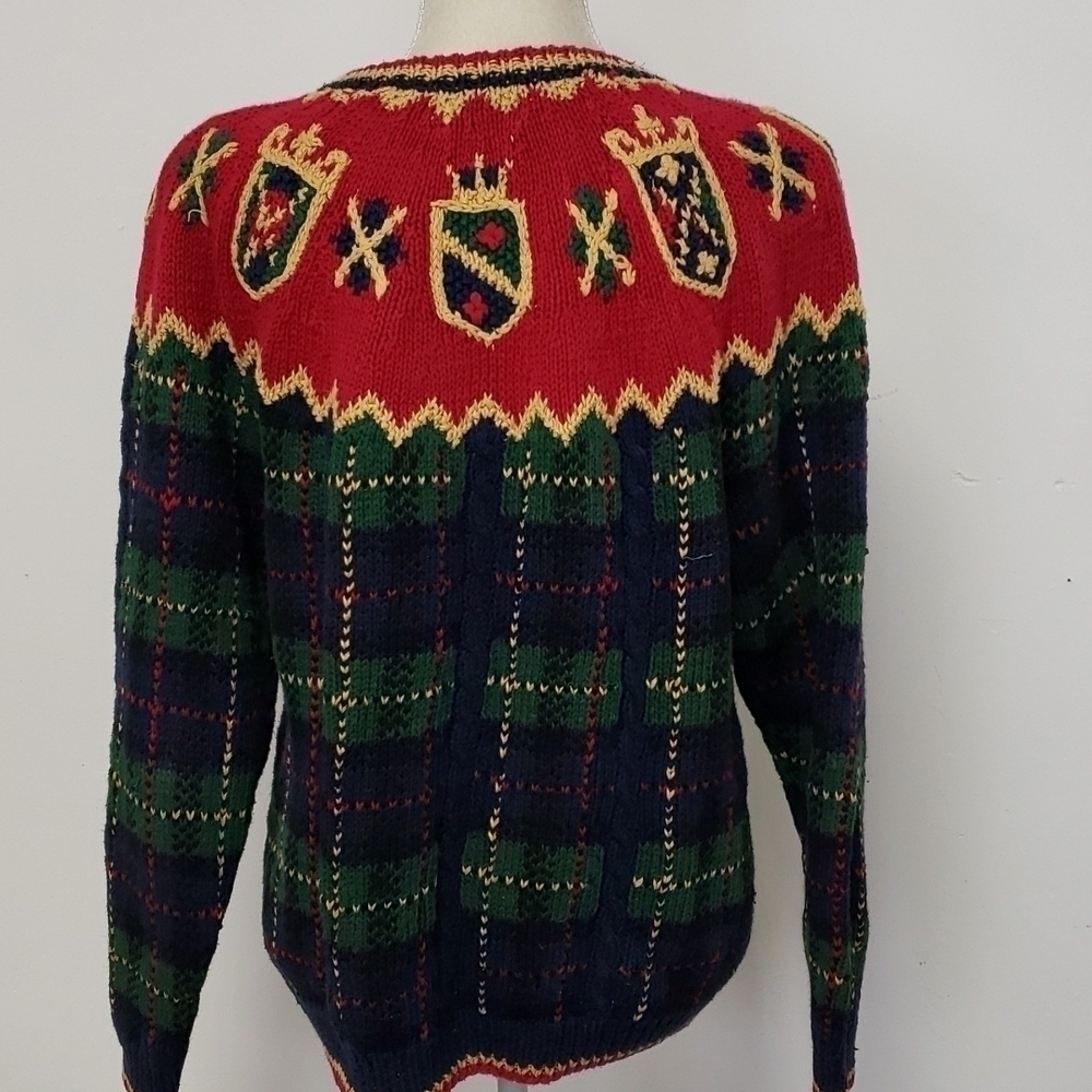 VINTAGE 80s Ashley Hand Knitted Ramie/ Cotton Winter Christmas Sweater EUC - Picture 3 of 12